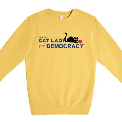 Childless Cat Lady Voting Election 2024 Usa Gift Premium Crewneck Sweatshirt