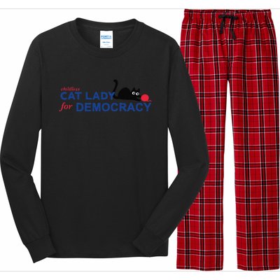 Childless Cat Lady Voting Election 2024 Usa Gift Long Sleeve Pajama Set