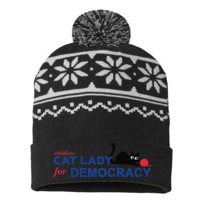 Childless Cat Lady Voting Election 2024 Usa Gift USA-Made Snowflake Beanie