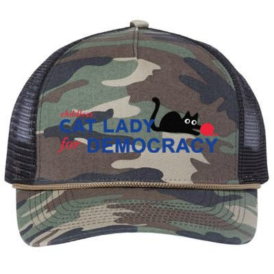 Childless Cat Lady Voting Election 2024 Usa Gift Retro Rope Trucker Hat Cap