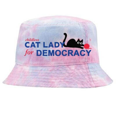 Childless Cat Lady Voting Election 2024 Usa Gift Tie-Dyed Bucket Hat