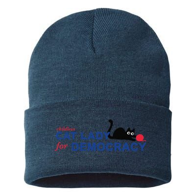 Childless Cat Lady Voting Election 2024 Usa Gift Sustainable Knit Beanie