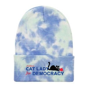 Childless Cat Lady Voting Election 2024 Usa Gift Tie Dye 12in Knit Beanie