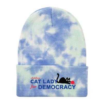 Childless Cat Lady Voting Election 2024 Usa Gift Tie Dye 12in Knit Beanie