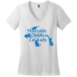 Childless Cat Lady 2024 Ladies Is Voting Kamala Women's V-Neck T-Shirt