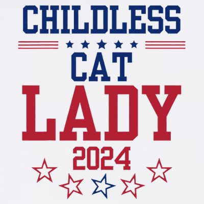 Childless Cat Lady 2024 Funny Political Elections Democrat T-Shirt