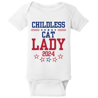 Childless Cat Lady 2024 Funny Political Elections Democrat Baby Bodysuit