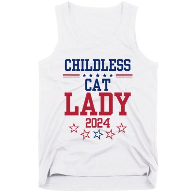 Childless Cat Lady 2024 Funny Political Elections Democrat Tank Top