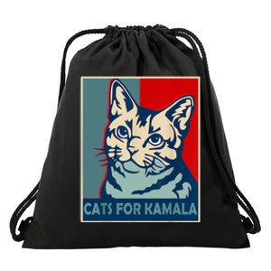 Childless Cat Lady Is Voting Kamala Harris President 2024 Drawstring Bag