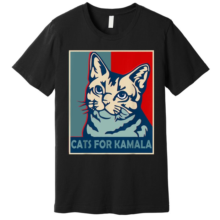 Childless Cat Lady Is Voting Kamala Harris President 2024 Premium T-Shirt