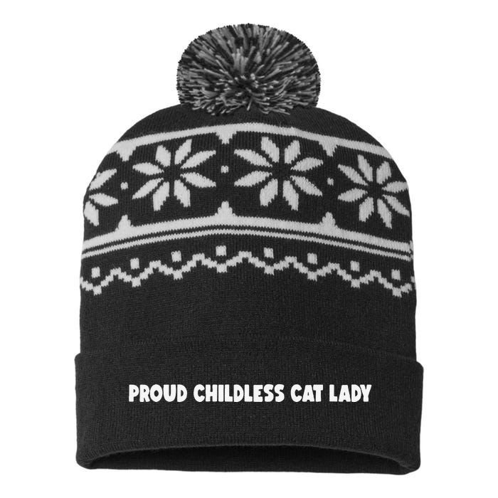 Childless Cat Lady For Cat Mom Women Cat Lady USA-Made Snowflake Beanie