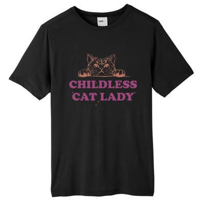 Childless Cat Lady Funny 2024 Tall Fusion ChromaSoft Performance T-Shirt