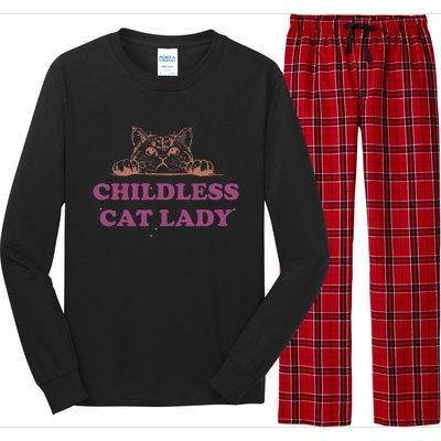 Childless Cat Lady Funny 2024 Long Sleeve Pajama Set