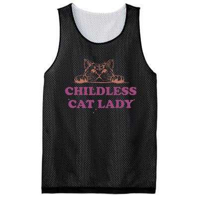 Childless Cat Lady Funny 2024 Mesh Reversible Basketball Jersey Tank