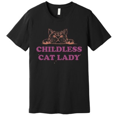 Childless Cat Lady Funny 2024 Premium T-Shirt