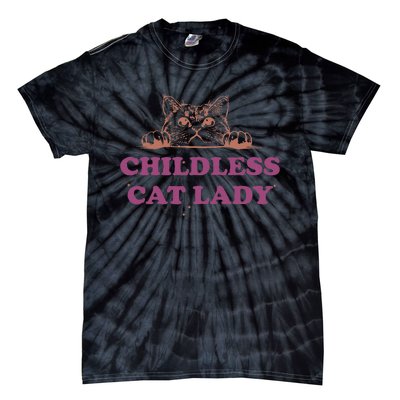 Childless Cat Lady Funny 2024 Tie-Dye T-Shirt