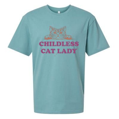 Childless Cat Lady Funny 2024 Sueded Cloud Jersey T-Shirt