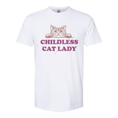 Childless Cat Lady Funny 2024 Softstyle® CVC T-Shirt