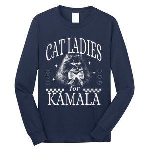 Childless Cat Lady Cat Ladies For Kamala Democrat Kamala Harris 2024 Long Sleeve Shirt