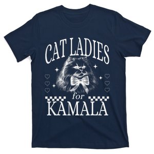 Childless Cat Lady Cat Ladies For Kamala Democrat Kamala Harris 2024 T-Shirt