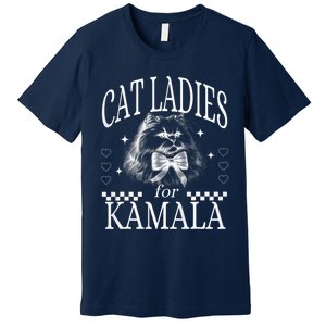 Childless Cat Lady Cat Ladies For Kamala Democrat Kamala Harris 2024 Premium T-Shirt