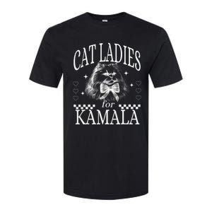 Childless Cat Lady Cat Ladies For Kamala Democrat Kamala Harris 2024 Softstyle CVC T-Shirt