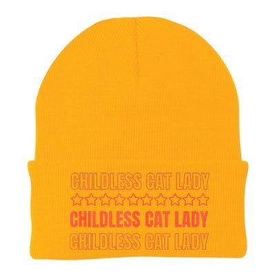 Childless Cat Lady Funny Kitty Cute Thank You Graphic Parody Knit Cap Winter Beanie