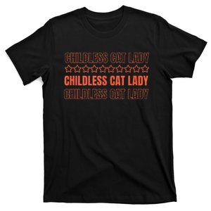 Childless Cat Lady Funny Kitty Cute Thank You Graphic Parody T-Shirt