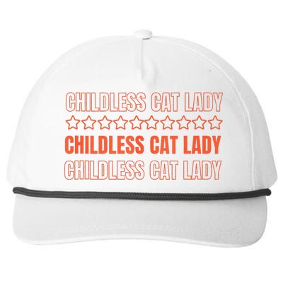 Childless Cat Lady Funny Kitty Cute Thank You Graphic Parody Snapback Five-Panel Rope Hat