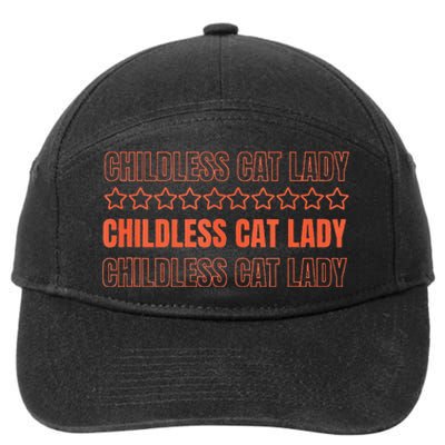 Childless Cat Lady Funny Kitty Cute Thank You Graphic Parody 7-Panel Snapback Hat