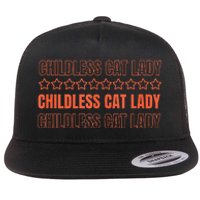 Childless Cat Lady Funny Kitty Cute Thank You Graphic Parody Flat Bill Trucker Hat