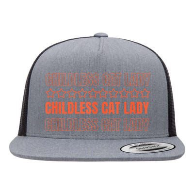 Childless Cat Lady Funny Kitty Cute Thank You Graphic Parody Flat Bill Trucker Hat