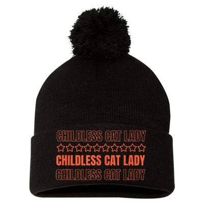 Childless Cat Lady Funny Kitty Cute Thank You Graphic Parody Pom Pom 12in Knit Beanie