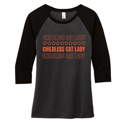 Childless Cat Lady Funny Kitty Cute Thank You Graphic Parody Women's Tri-Blend 3/4-Sleeve Raglan Shirt