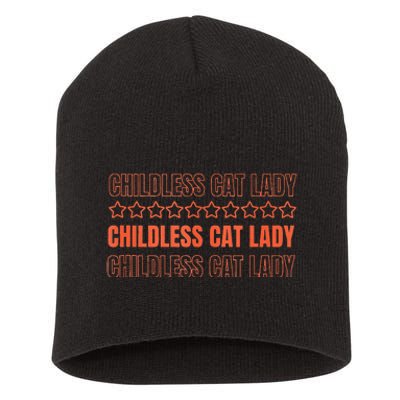 Childless Cat Lady Funny Kitty Cute Thank You Graphic Parody Short Acrylic Beanie