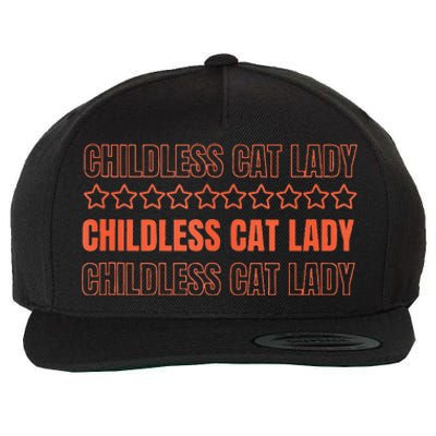 Childless Cat Lady Funny Kitty Cute Thank You Graphic Parody Wool Snapback Cap