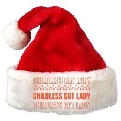 Childless Cat Lady Funny Kitty Cute Thank You Graphic Parody Premium Christmas Santa Hat