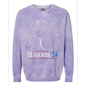 Childless Cat Lady Ladies For Kamala Harris Voting Kamala Colorblast Crewneck Sweatshirt