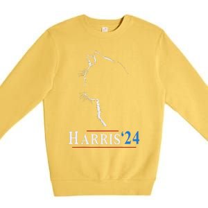 Childless Cat Lady Ladies For Kamala Harris Voting Kamala Premium Crewneck Sweatshirt