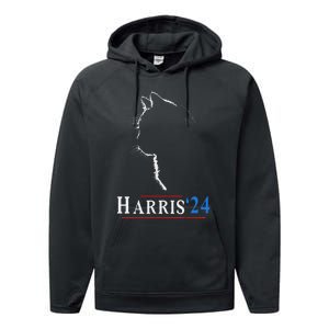 Childless Cat Lady Ladies For Kamala Harris Voting Kamala Performance Fleece Hoodie