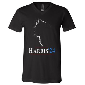 Childless Cat Lady Ladies For Kamala Harris Voting Kamala V-Neck T-Shirt