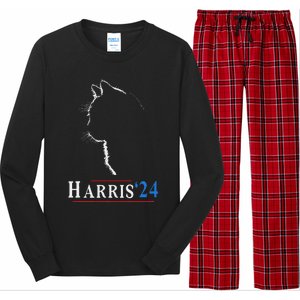 Childless Cat Lady Ladies For Kamala Harris Voting Kamala Long Sleeve Pajama Set