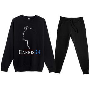 Childless Cat Lady Ladies For Kamala Harris Voting Kamala Premium Crewneck Sweatsuit Set