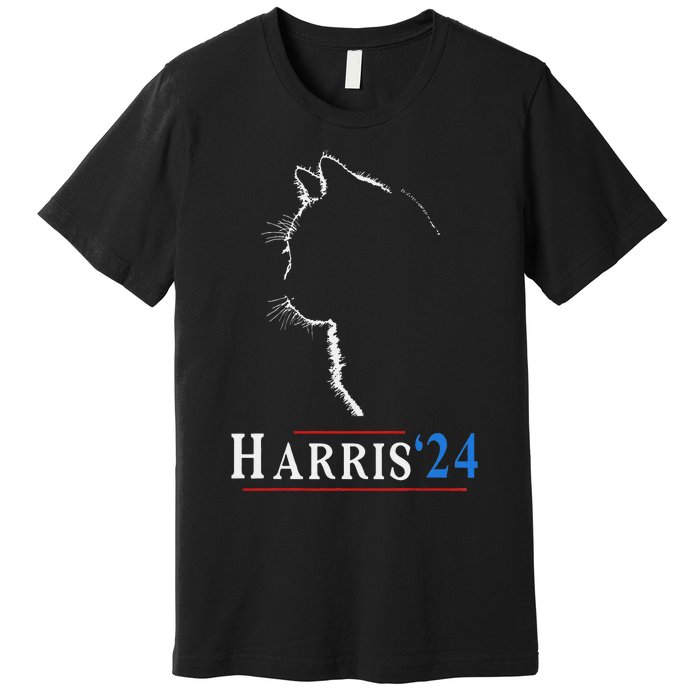 Childless Cat Lady Ladies For Kamala Harris Voting Kamala Premium T-Shirt