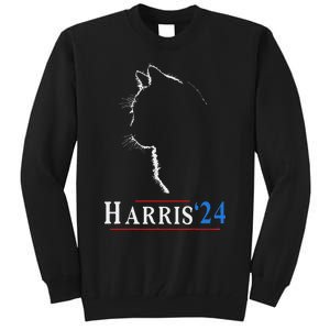 Childless Cat Lady Ladies For Kamala Harris Voting Kamala Tall Sweatshirt