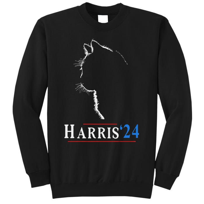 Childless Cat Lady Ladies For Kamala Harris Voting Kamala Tall Sweatshirt