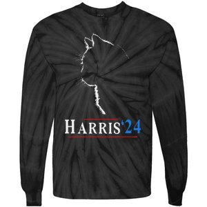 Childless Cat Lady Ladies For Kamala Harris Voting Kamala Tie-Dye Long Sleeve Shirt