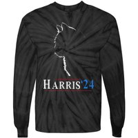 Childless Cat Lady Ladies For Kamala Harris Voting Kamala Tie-Dye Long Sleeve Shirt