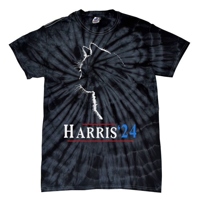 Childless Cat Lady Ladies For Kamala Harris Voting Kamala Tie-Dye T-Shirt