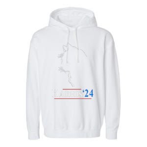 Childless Cat Lady Ladies For Kamala Harris Voting Kamala Garment-Dyed Fleece Hoodie